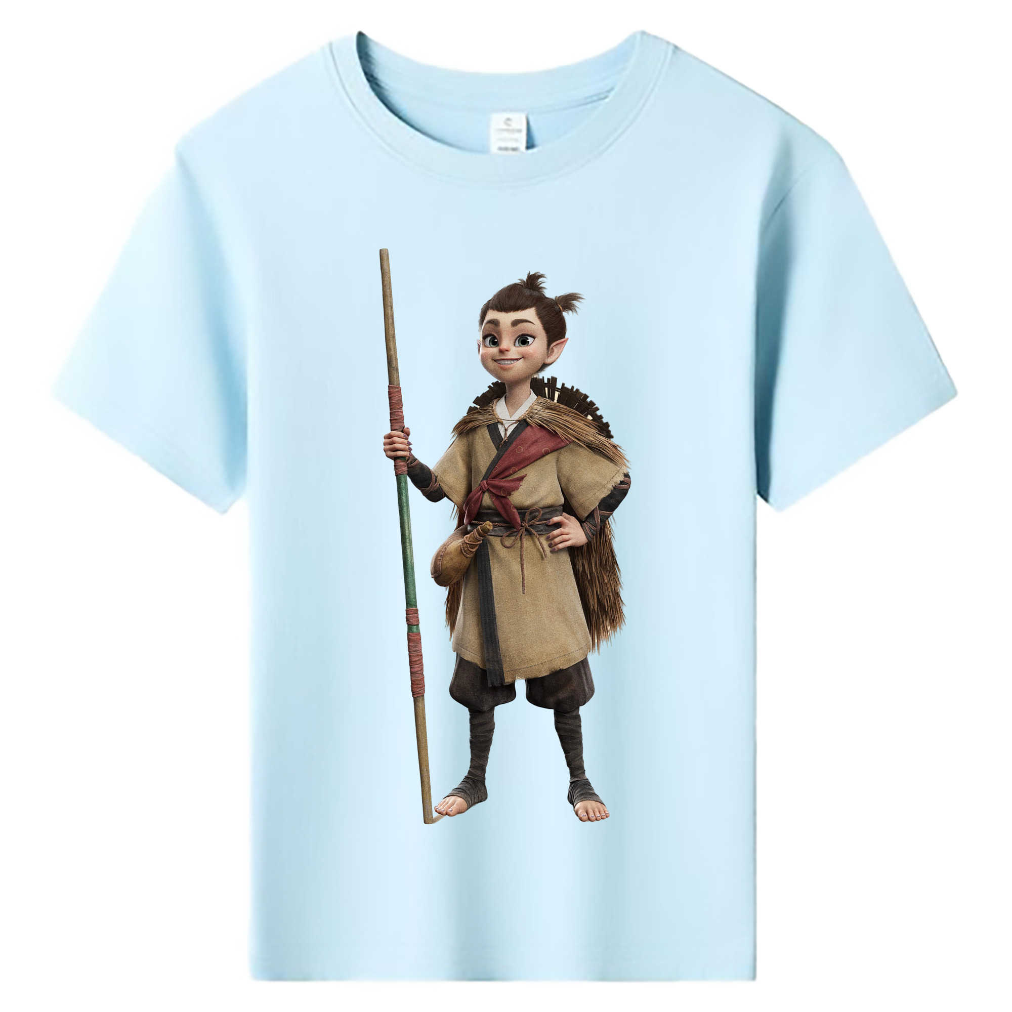 （画像用） Ne Zha 2 ナタ 魔童の大暴れ 綿100％キッズTシャツ（フロントプリント）
